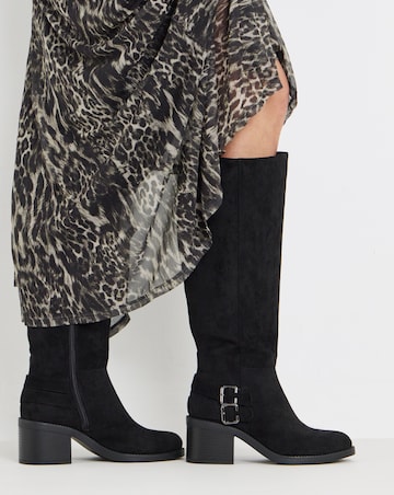 Pepper Block Heel Knee High Boots - Extra Wide Fit (EEE) & Super Curvy Calf