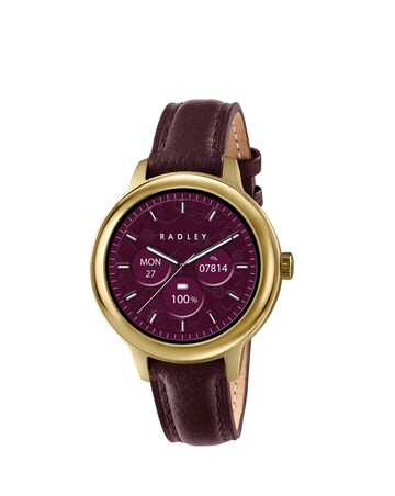 Radley Series 59 AMOLED Leather Strap Smart Watch - Dark Cherry
