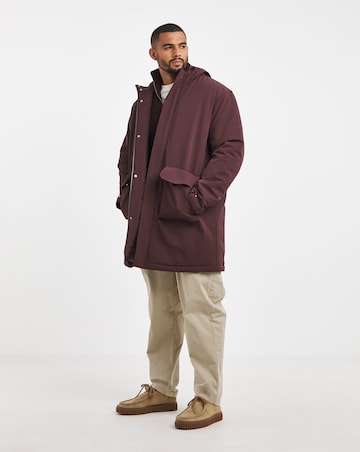 Burgundy Smart Padded Mid Length Parka