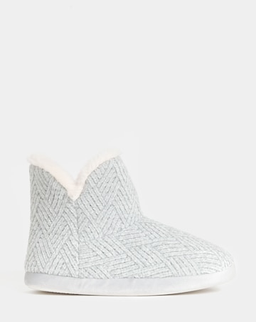 Laurel Knitted Bootie Slippers - Wide Fit (E)