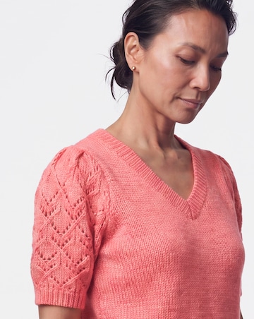 Pointelle Short Sleeve Jumper