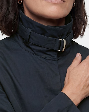 Navy Funnel Neck Trench Coat