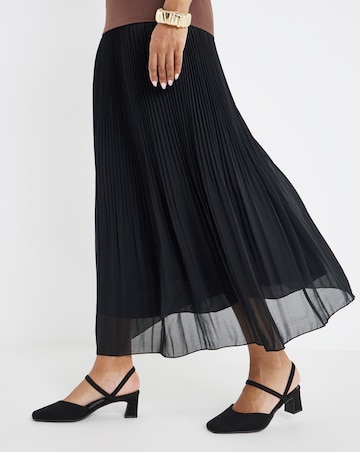 Lita Slingback Block Heel Shoes - Wide Fit (E)