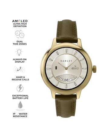 Radley Series 59 AMOLED Leather Strap Smart Watch - Acron
