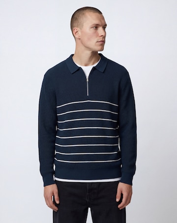 Stripe Slouch Knitted Polo