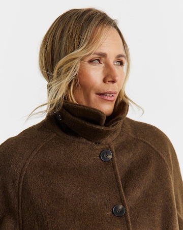 Brown Short Funnel Neck Jacket