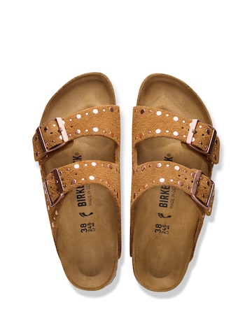 Birkenstock Arizona Mink Suede Rivet Sandals - Standard Fit (D)