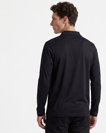 Folio Supima Zip Long Sleeve Polo-Black
