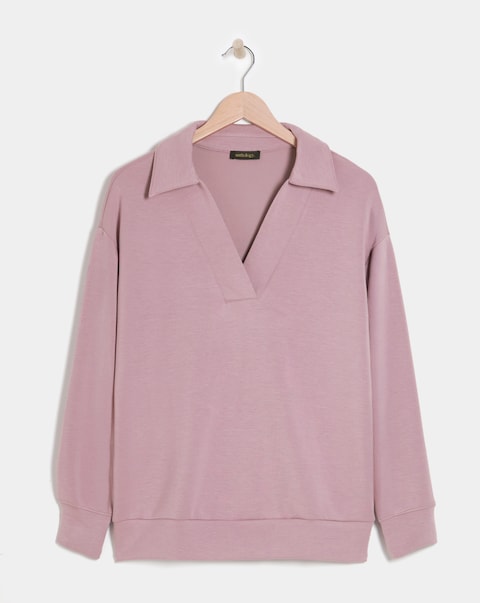 Anthology Elderberry Collared Modal Sweatshirt