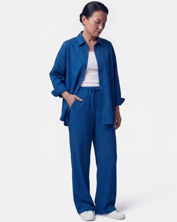 Stripe Drawstring Wide Leg Trouser