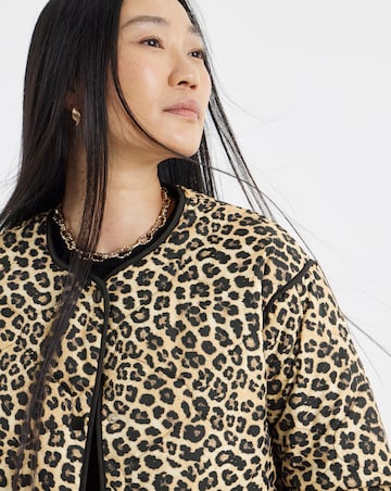 Leopard Print Quilted Jacket