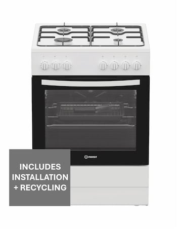 Indesit I6G3PMW/UK 60cm Gas Single Cooker - White + Installation