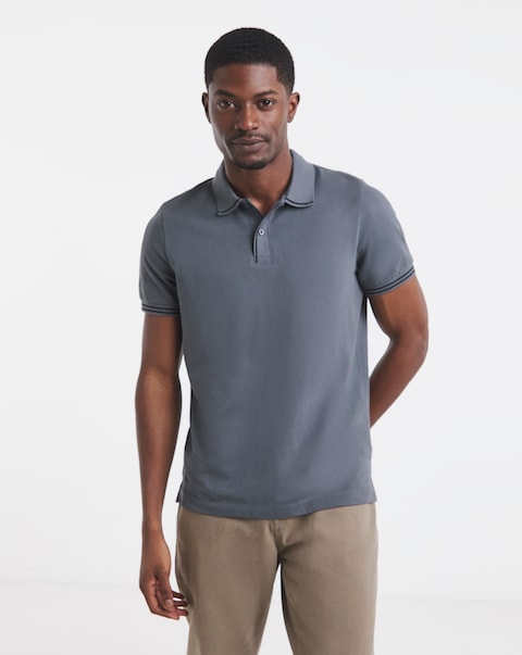 Tipped Pique Polo Long