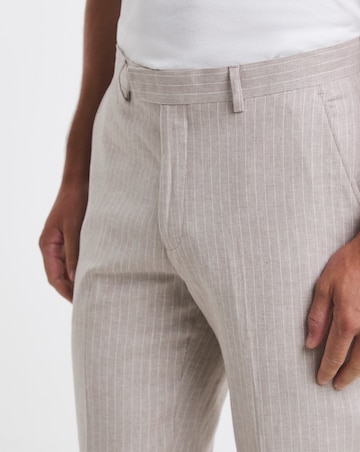Linen Blend Pinstripe Suit Trouser