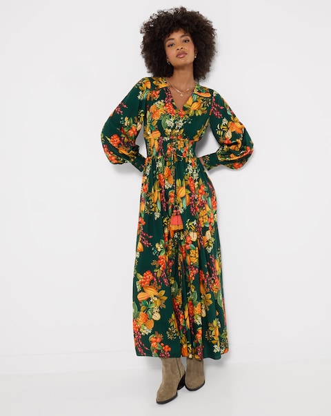 Joe Browns Selena Fruity Long Sleeve Maxi Dress