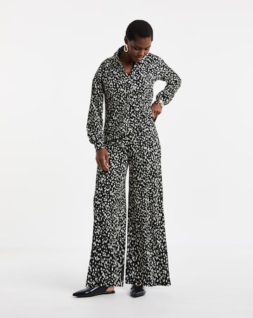 Mono Print Textured Jersey Wide Leg Trouser Co-ord