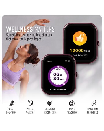 Reflex Active Nexus Silicone Strap Smart Watch - Burgundy