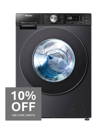 Hisense 5S Series WF5S1245BB 12kg Auto Dosing Washing Machine - Black