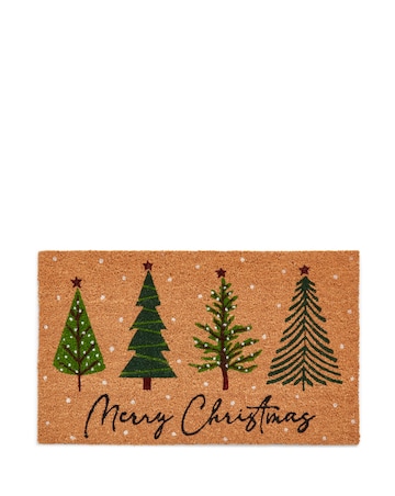 Merry Christmas Trees Coir Doormat