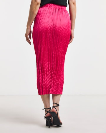 Bright Pink Crinkle Satin Skirt