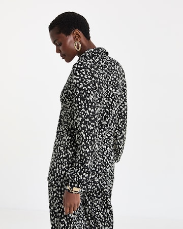 Mono Print Collar Detail Longline Top