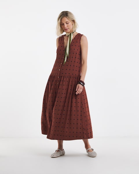 Linen Button Through Dress