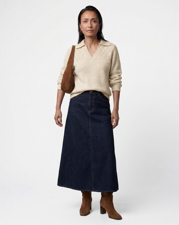 Pointelle Henley Knitted Jumper
