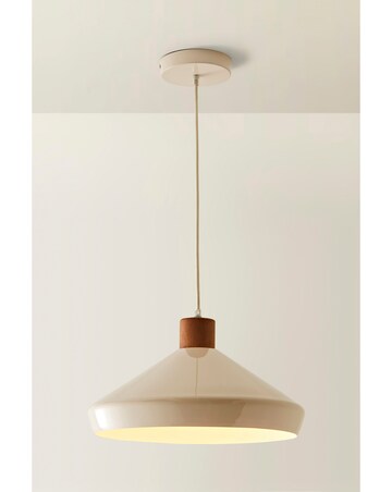 ValueLights Parker Cream & Walnut Pendant Light