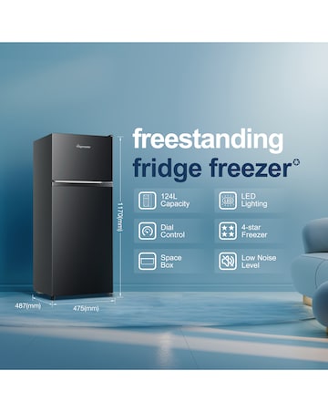 Fridgemaster MTM48120EB Fridge Freezer - Black E Rated