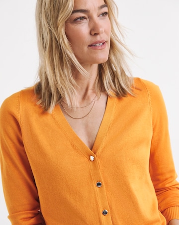 Fine Knit V Neck Cardigan