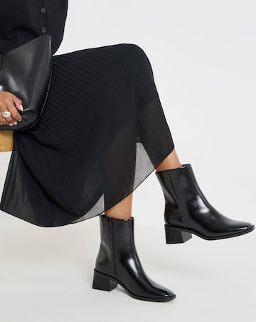 Lana Square Toe Ankle Boots - Wide Fit (E)