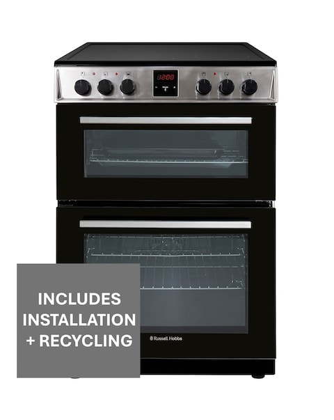 Russell Hobbs RH60EDOEH6011SS Double Oven Hob Cooker + Install