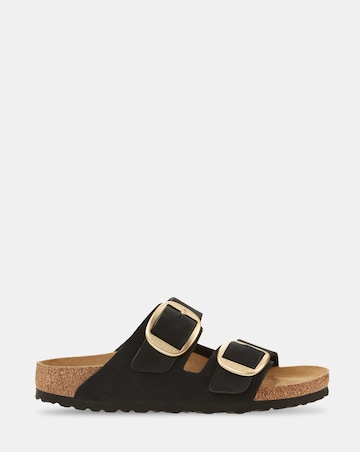 Birkenstock Arizona Black Nubuck Big Buckle Sandals - Standard Fit (D)