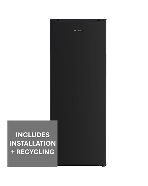 Russell Hobbs RH143LF552E1B Upright Freestanding Larder Fridge Black + Install
