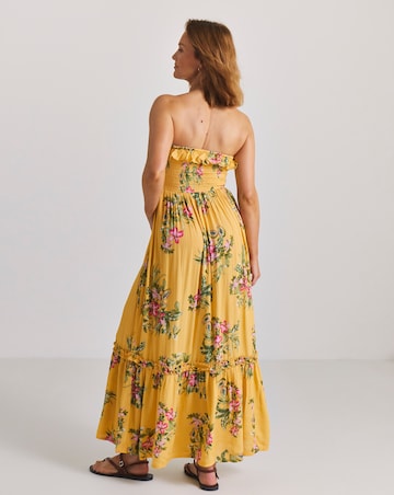 Figleaves Shirred Ruffle Detail Maxi Beach Dress