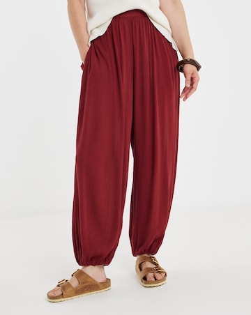 Burgundy Crinkle Balloon Trouser