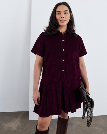 Burgundy Cord Mod Dress