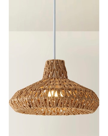 ValueLights Hamilton Weave Non Electric Pendant Shade Natural 35cm