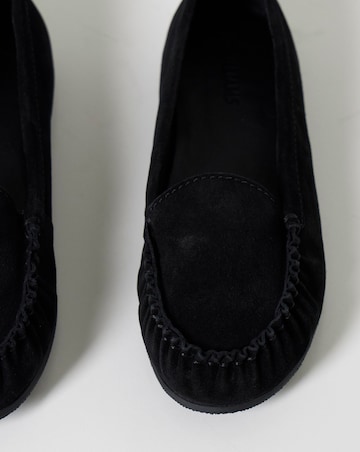 Gretel Suede Puckered Flat Loafers - Extra Wide Fit (EEE)
