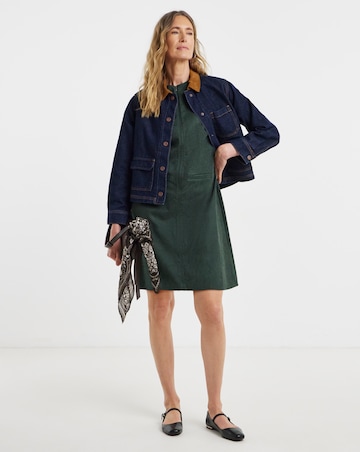 Olive Green Suedette Sleeveless Shift Dress