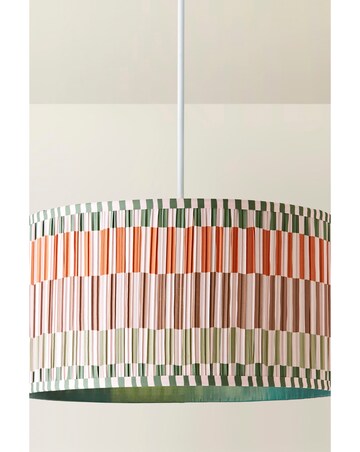 ValueLights Rae Large Striped Natural Easy Fit Shade 45cm
