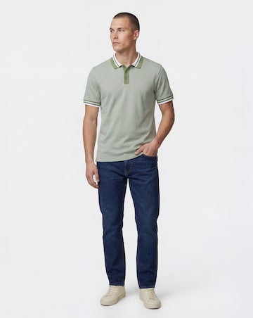 Tipped Jacquard Pique Polo Shirt Long