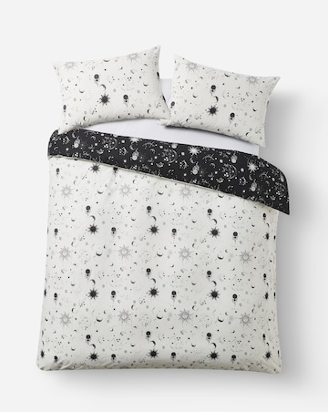 Moon and Stars Reversible Cotton Blend Duvet Cover Set