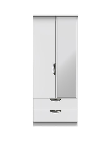Haydn Ready Assembled 2 Door 2 Drawer Mirrored Wardrobe - Kids