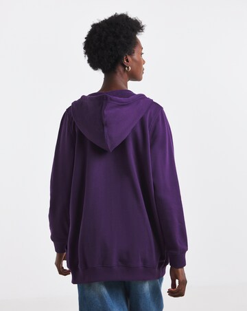Purple Longline Zip Up Hoodie