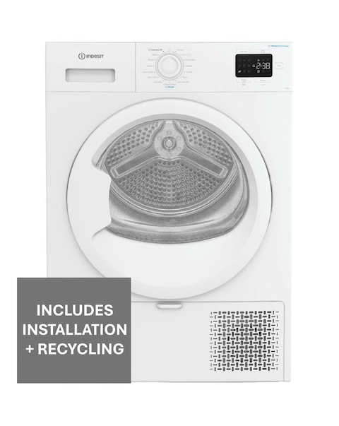 Indesit C YSD 82D WW UK 8kg Heat Pump Tumble Dryer White + Install