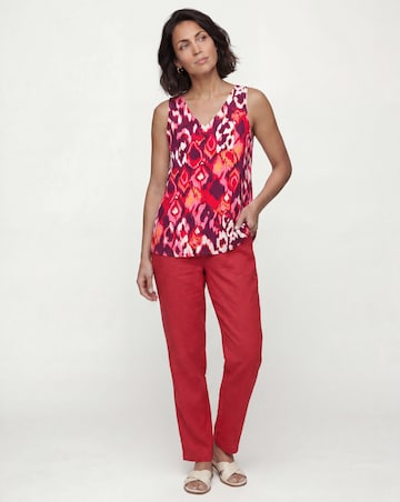 Printed V Neck Woven Vest