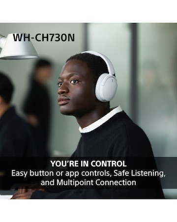 Sony WH-CH730N Wireless Noise Cancelling Over-Ear Headphones - Black