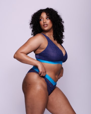 Lemonade Dolls Signature Lace High Waist Brazilian Navy Blue