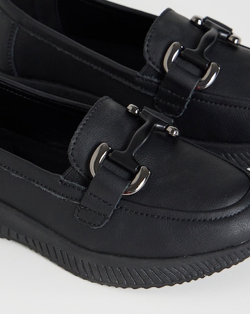 Heavenly Soles Lynn Sporty Loafers With Trim - Wide Fit (E)